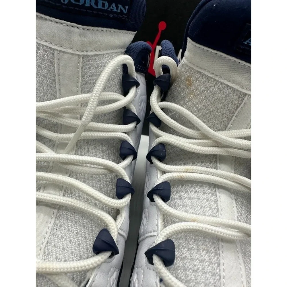 Nike Air Jordan 9 Retro GS White University Blue 302359-145 Size 7Y w/ Box